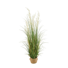 Artificial Grass Plant, 1194mm Reed Flower Grass in Pot, Premium PVC Faux Fake Greenery Shrubs Plant for Indoor Outdoor House Home Garden Office Room Décor, Housewarming, 1 Pack Green