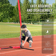 Barricade Backstop Net, 20x10 ft Ball Sports Barrier Netting, Portable Practice Equipment with Carry Bag, Protection Screen for Baseball Softball Lacrosse Soccer Hockey Training, for Backyard