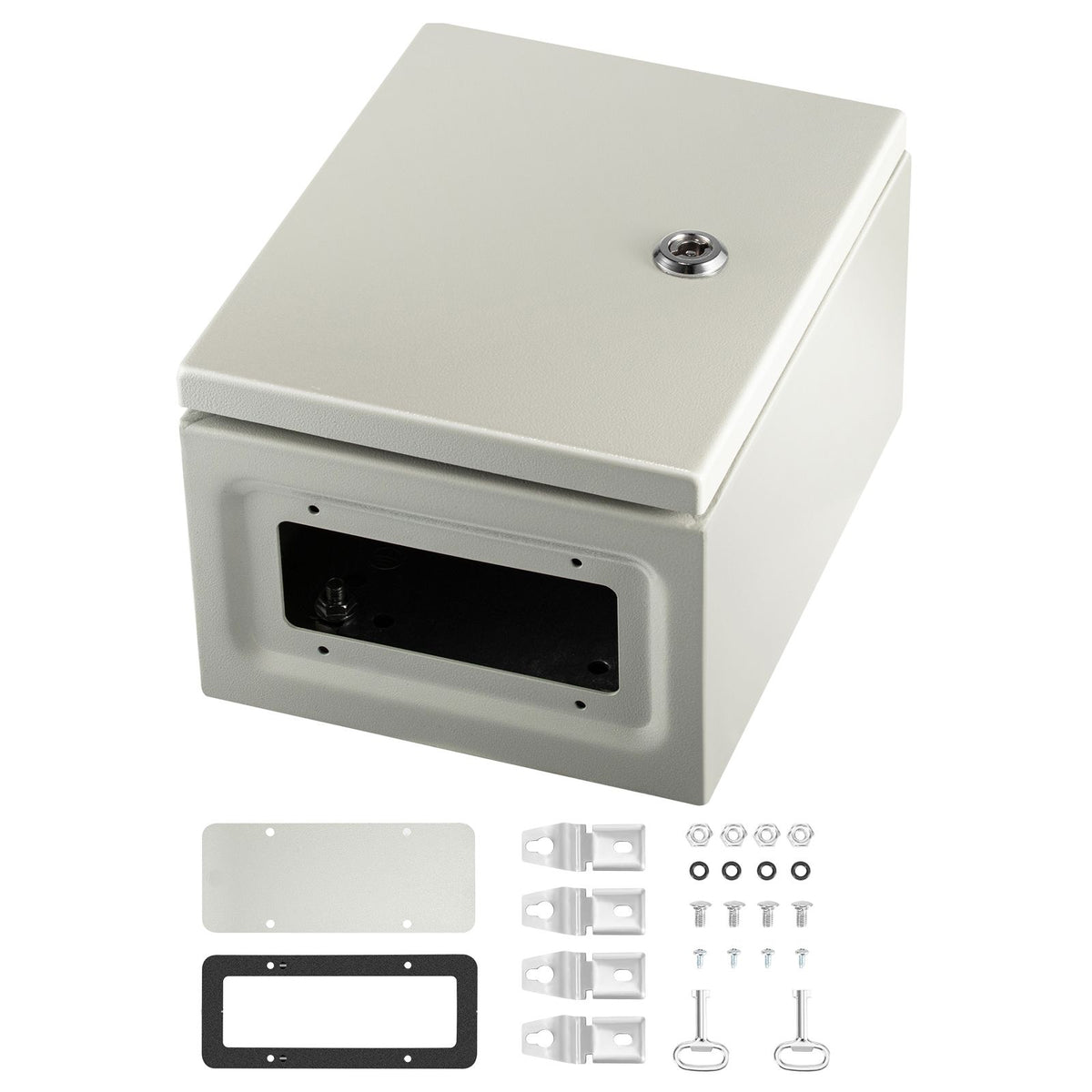 NEMA Steel Enclosure, 25 x 20 x 15 cm NEMA 4X Steel Electrical Box, IP66 Waterproof & Dustproof, Outdoor/Indoor Electrical Junction Box, with Mounting Plate