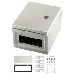 NEMA Steel Enclosure, 25 x 20 x 15 cm NEMA 4X Steel Electrical Box, IP66 Waterproof & Dustproof, Outdoor/Indoor Electrical Junction Box, with Mounting Plate
