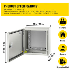 NEMA Steel Enclosure, 12 x 12 x 6''steel electrical box
electrical enclosur NEMA 4X Steel Electrical Box, IP66 Waterproof & Dustproof, Outdoor/Indoor Electrical Junction Box, with Mounting Plat