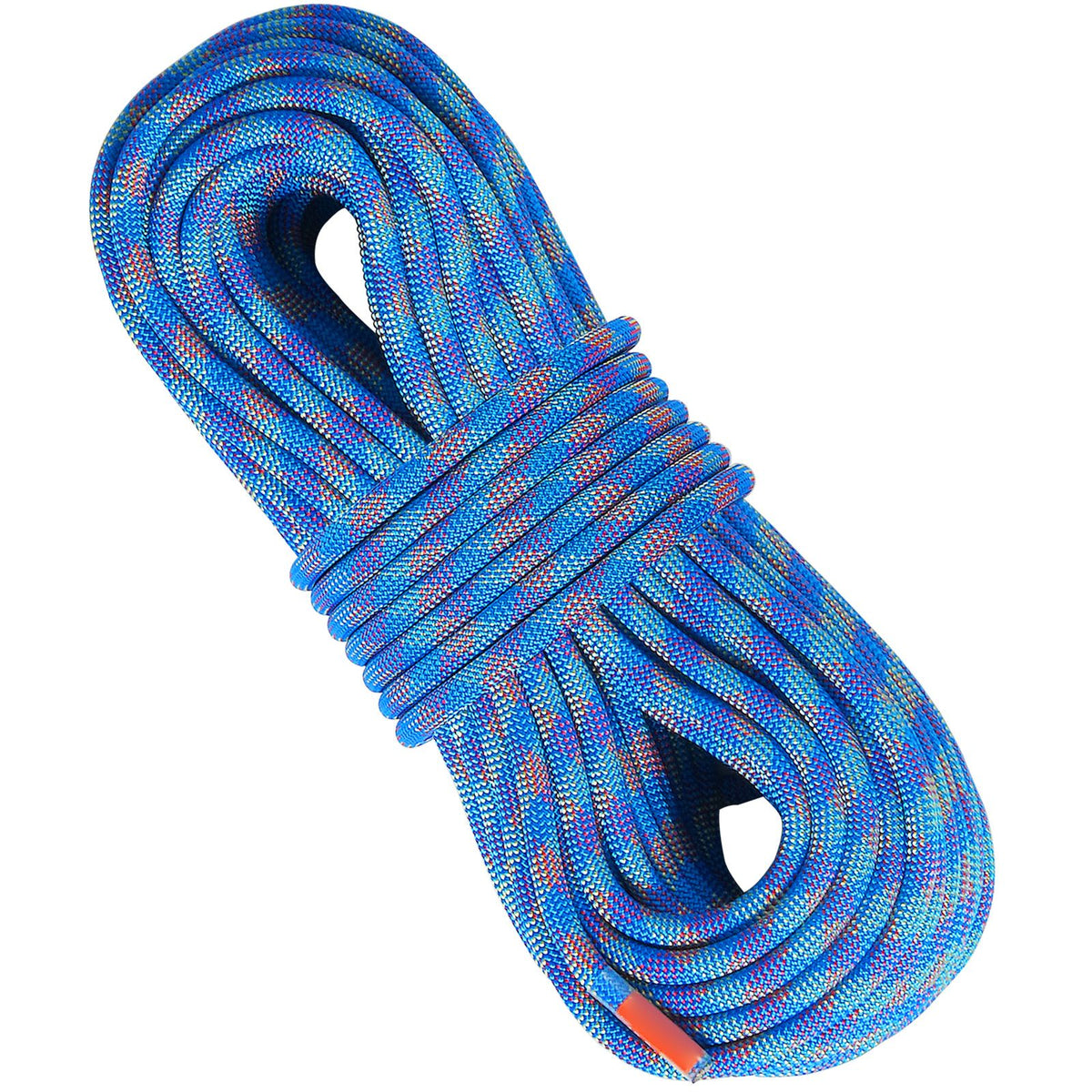 10.2mm Dynamic Climbing Rope, 50M(164ft) Outdoor Rock Climbing Rope 25KN Breaking Tension, Stretchable Fiber Rope with Steel Snap Hooks for Escape, Rappelling, Fire Rescue, Blue
