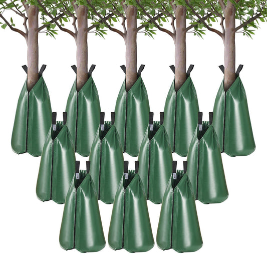 Tree Watering Bag, 12 Packs 20 Gallons Watering Bags for New Trees, 5-9 Hours Slow Release Refillable Tree Drip Irrigation Bags with Zipper, Durable Tree Watering System for Deep Root Targeting