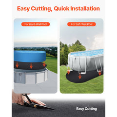 Oval Pool Liner Pad, 15 x 30 ft Pool Liner Pad for Above Ground Swimming Pools, Extra-Thick Pool Mat, Prevents Punctures, Recycled Geotextile Material Underlayment Pad, Extend Liner Life