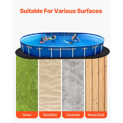 Oval Pool Liner Pad, 15 x 30 ft Pool Liner Pad for Above Ground Swimming Pools, Extra-Thick Pool Mat, Prevents Punctures, Recycled Geotextile Material Underlayment Pad, Extend Liner Life