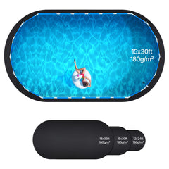 Oval Pool Liner Pad, 15 x 30 ft Pool Liner Pad for Above Ground Swimming Pools, Extra-Thick Pool Mat, Prevents Punctures, Recycled Geotextile Material Underlayment Pad, Extend Liner Life