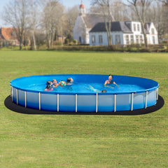 Oval Pool Liner Pad, 12 x 24 ft Pool Liner Pad for Above Ground Swimming Pools, Extra-Thick Pool Mat, Prevents Punctures, Recycled Geotextile Material Underlayment Pad, Extend Liner Life
