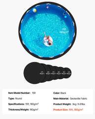 15ft Round Pool Liner Pad, Pool Liner Pad for Above Ground Swimming Pools, Extra-Thick Pool Mat, Prevents Punctures, Recycled Geotextile Material Underlayment Pad, Extend Liner Life