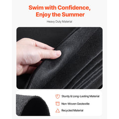 21ft Round Pool Liner Pad, Pool Liner Pad for Above Ground Swimming Pools, Extra-Thick Pool Mat, Prevents Punctures, Recycled Geotextile Material Underlayment Pad, Extend Liner Life