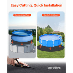 21ft Round Pool Liner Pad, Pool Liner Pad for Above Ground Swimming Pools, Extra-Thick Pool Mat, Prevents Punctures, Recycled Geotextile Material Underlayment Pad, Extend Liner Life