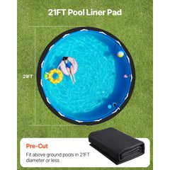 21ft Round Pool Liner Pad, Pool Liner Pad for Above Ground Swimming Pools, Extra-Thick Pool Mat, Prevents Punctures, Recycled Geotextile Material Underlayment Pad, Extend Liner Life