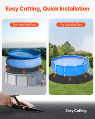 21ft Round Pool Liner Pad, Pool Liner Pad for Above Ground Swimming Pools, Extra-Thick Pool Mat, Prevents Punctures, Recycled Geotextile Material Underlayment Pad, Extend Liner Life