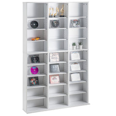 Media Storage Cabinet, 9-layer DVD Shelf Holds up to 756 CDs, Adjustable CD Shelves 27 Compartments, Protects & Organizes Music, Movie, Video Games or Memorabilia Collections,White