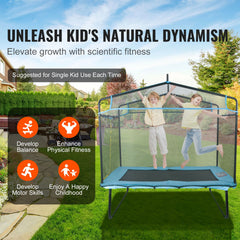 6FT Trampoline for Kids, 72" Indoor/Outdoor Toddlers Trampoline, Mini Baby Trampoline with Safety Enclosure Net, Gymnastics Bar, Hammock, Recreational Trampoline Birthday Gift for 3+ Years Kids