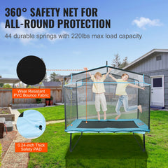 6FT Trampoline for Kids, 72" Indoor/Outdoor Toddlers Trampoline, Mini Baby Trampoline with Safety Enclosure Net, Gymnastics Bar, Hammock, Recreational Trampoline Birthday Gift for 3+ Years Kids