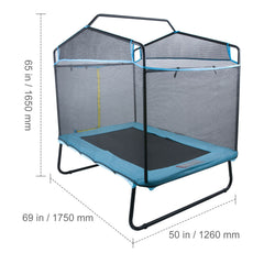 6FT Trampoline for Kids, 72" Indoor/Outdoor Toddlers Trampoline, Mini Baby Trampoline with Safety Enclosure Net, Gymnastics Bar, Hammock, Recreational Trampoline Birthday Gift for 3+ Years Kids