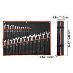 Combination Wrench Set 25-Piece Metric 6 mm to 32 mm with Roll-up Pouch