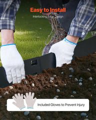 Steel Landscape Edging, 5 Packs 990 x 207 mm Rust-Resistant Metal Landscape Edging, Bendable Garden Edging Border, Heavy Duty Lawn Edging, Easy-to-Install, Flower Bed Yard Pathway Divider Black