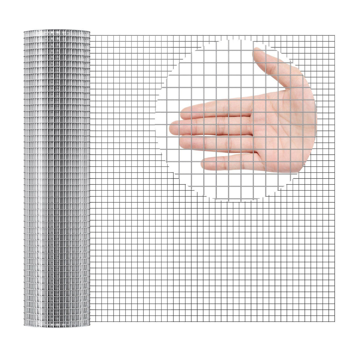Hardware Cloth, 12.7mm 610mm×7.62m 19 Gauge, Hot Dipped Galvanized Wire Mesh Roll, Chicken Wire Fencing, Wire Mesh for Rabbit Cages, Garden, Small Rodents