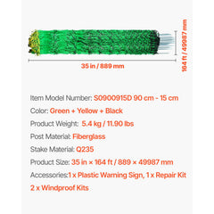Electric Fence Netting, 0.88 x 49.98 m, PE Net Fencing with Posts & Double-Spiked Stakes, Utility Portable Mesh for Goats, Sheep, Lambs, Deer, Hogs, Dogs, Used in Backyards, Farms, and Ranches