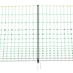 Electric Fence Netting, 0.88 x 49.98 m, PE Net Fencing with Posts & Double-Spiked Stakes, Utility Portable Mesh for Goats, Sheep, Lambs, Deer, Hogs, Dogs, Used in Backyards, Farms, and Ranches