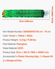 Electric Fence Netting, 0.88 x 49.98 m, PE Net Fencing with Posts & Double-Spiked Stakes, Utility Portable Mesh for Goats, Sheep, Lambs, Deer, Hogs, Dogs, Used in Backyards, Farms, and Ranches