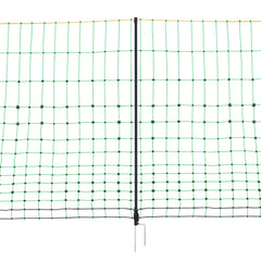 Electric Fence Netting, 0.88 x 49.98 m, PE Net Fencing with Posts & Double-Spiked Stakes, Utility Portable Mesh for Goats, Sheep, Lambs, Deer, Hogs, Dogs, Used in Backyards, Farms, and Ranches
