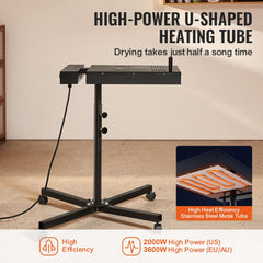 Flash Dryer, 18 x 25 inch Flash Dryer for Screen Printing, High Power Silk Screen Printing Dryer with Height Adjustable Stand, 360° Rotation, X-Shaped Base, Steel T-Shirt Curing Machine