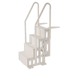 4-Step White Robust Pool Ladder of 2 Handrails for 1219.2-1371.6 mm Pools