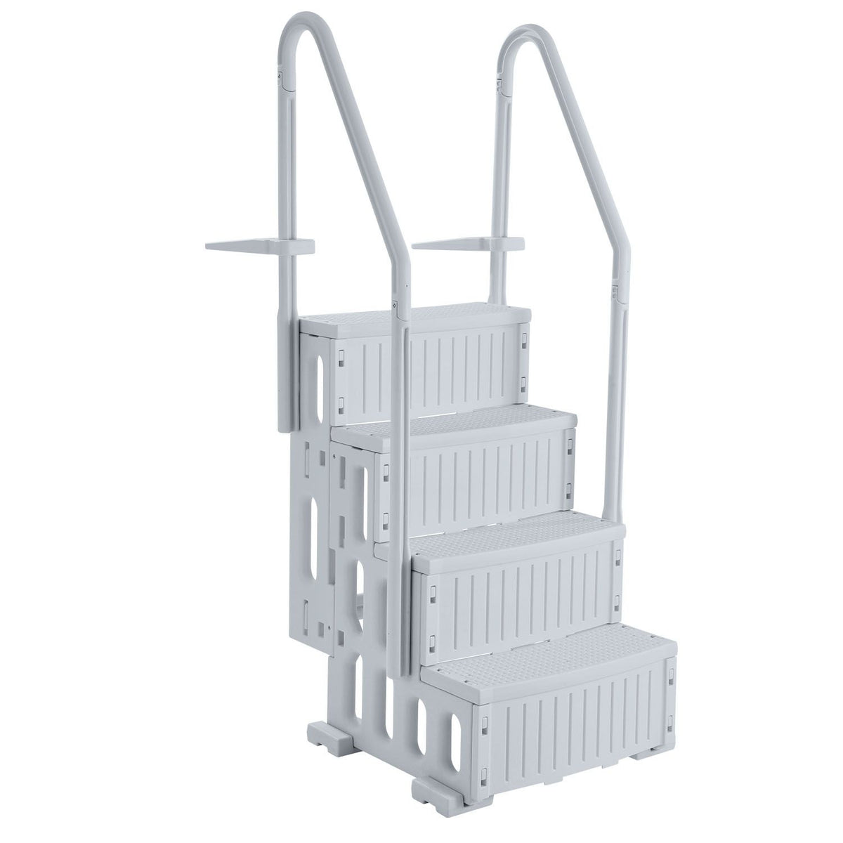 4-Step Grey Robust Pool Ladder of 2 Handrails for 1219.2-1371.6 mm Pools