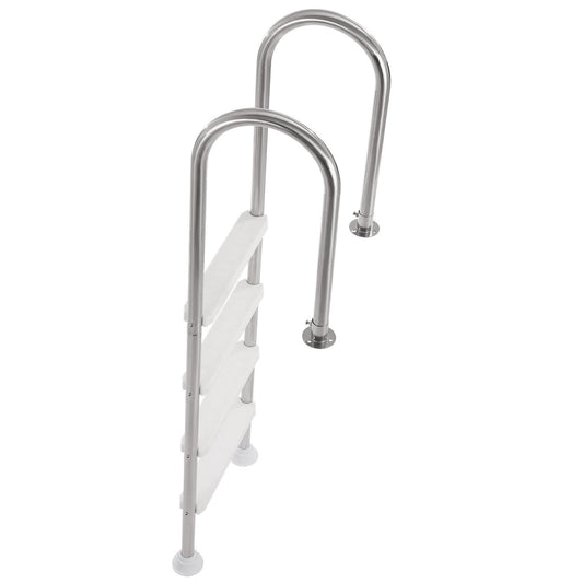 4-Step Stainless Steel Pool Ladder of 2 Handrail for 1371.6 mm Decked Pool