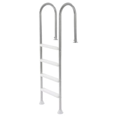 4-Step Stainless Steel Pool Ladder of 2 Handrail for 1371.6 mm Decked Pool