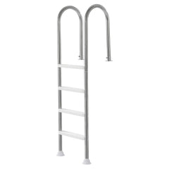 4-Step Stainless Steel Pool Ladder of 2 Handrail for 1371.6 mm Decked Pool