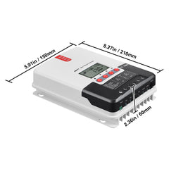 20A MPPT Solar Charge Controller, Auto DC Input, Solar Panel Regulator Charger with LCD Display Temperature Sensor Cable, for Sealed(AGM), Gel, Flooded and Lithium Battery Charging