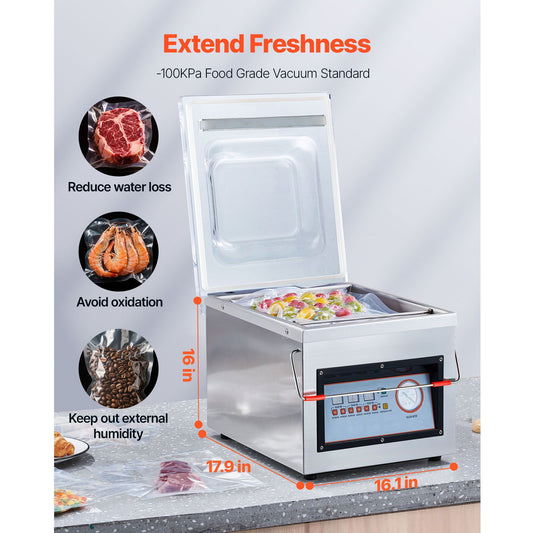 DZ-260C Digital Vacuum Sealer Food Vacuum Sealing Packing Machine 220V