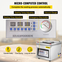DZ-260C Digital Vacuum Sealer Food Vacuum Sealing Packing Machine 220V