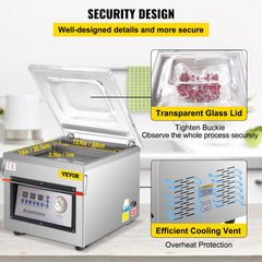 DZ-260C Digital Vacuum Sealer Food Vacuum Sealing Packing Machine 220V