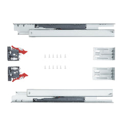 6 Pairs of 457.2mm Drawer Bottom Side Mount Rails, Heavy Duty Full Ball Bearing Extension Steel Track, Soft-Close Noiseless Guide Glides Cabinet Kitchen Runners with Locking Mechanism, 100 Lbs