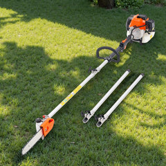 Gas Pole Saw, 43CC 2 Stroke Gas Powered Pole Saws with 25.4 cm Cutting Bar, Cordless Tree Trimmer with Rotatable Head, 2.1 to 3.6 m Extendable, Powerful Chainsaw for Tree Trimming Pruning