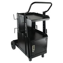 Welding Cart, 2-Tier Heavy Duty Welder Cart with Anti-Theft Lockable Cabinet, 265LBS Weight Capacity, 360° Swivel Wheels, Tank Storage Safety Chains, Welding Cabinet for TIG, ARC, Plasma Cutter