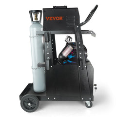 Welding Cart, 2-Tier Heavy Duty Welder Cart with Anti-Theft Lockable Cabinet, 265LBS Weight Capacity, 360° Swivel Wheels, Tank Storage Safety Chains, Welding Cabinet for TIG, ARC, Plasma Cutter