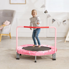 36" Kids Trampoline, 3FT Indoor Outdoor Trampoline, Foldable Mini Trampoline with Handle, Rebounder Trampoline for Toddlers, Birthday Gift for 3+ Years Children, Boys Girls for Fun, Red