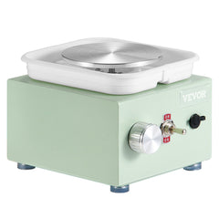 VEVOR Mini Pottery Wheel, 0-320RPM Adjustable Speed Detachable Basin Forming Machine, 2.56in/3.94in 2 Turntables Electric Ceramic Wheel Machine, 18pcs Accessories, for Art Craft Work Home DIY, Green