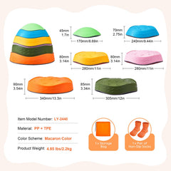 Kids Balance Stepping Stones Sensory Obstacle Course 6 PCS Outdoor Indoor