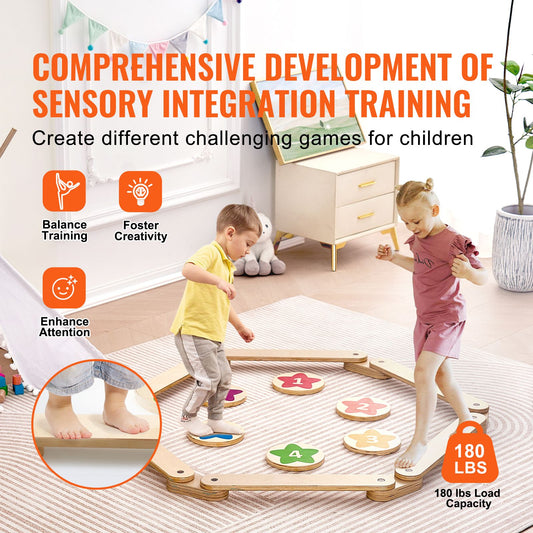 Kids Balance Beam Stepping Stones Gymnastics Children Balance Board 6 PCS