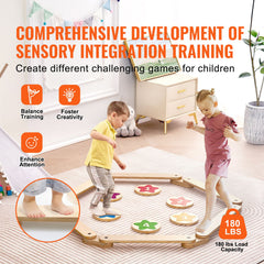 Kids Balance Beam Stepping Stones Gymnastics Children Balance Board 6 PCS