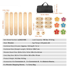 Kids Balance Beam Stepping Stones Gymnastics Children Balance Board 6 PCS