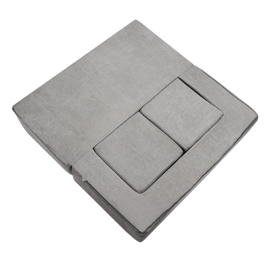 Modular Kids Play Couch 4Pcs DIY Creative Child Sectional Sofa Dark Grey