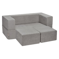 Modular Kids Play Couch 4Pcs DIY Creative Child Sectional Sofa Dark Grey