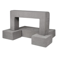 Modular Kids Play Couch 4Pcs DIY Creative Child Sectional Sofa Dark Grey
